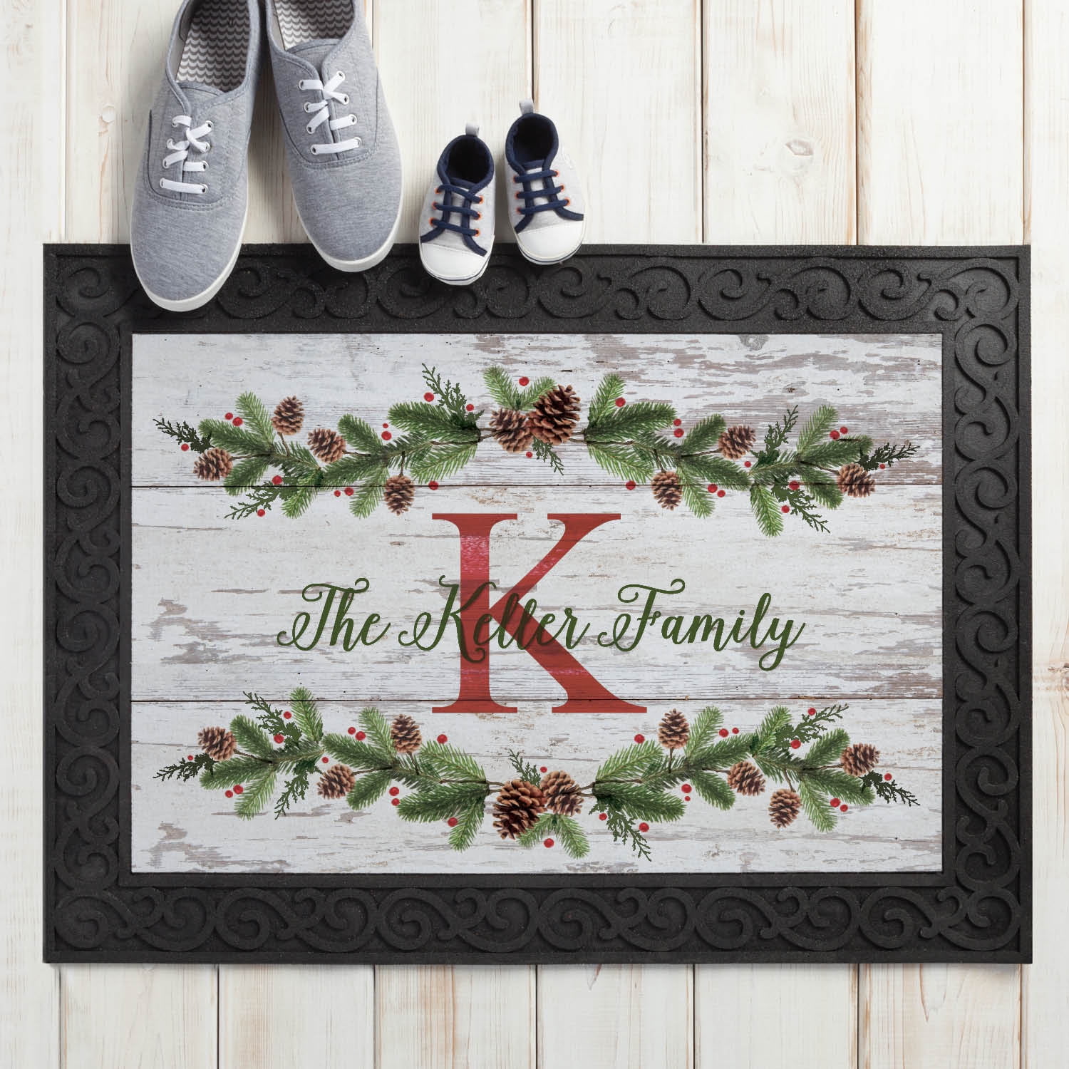 Christmas Pine Personalized Doormat