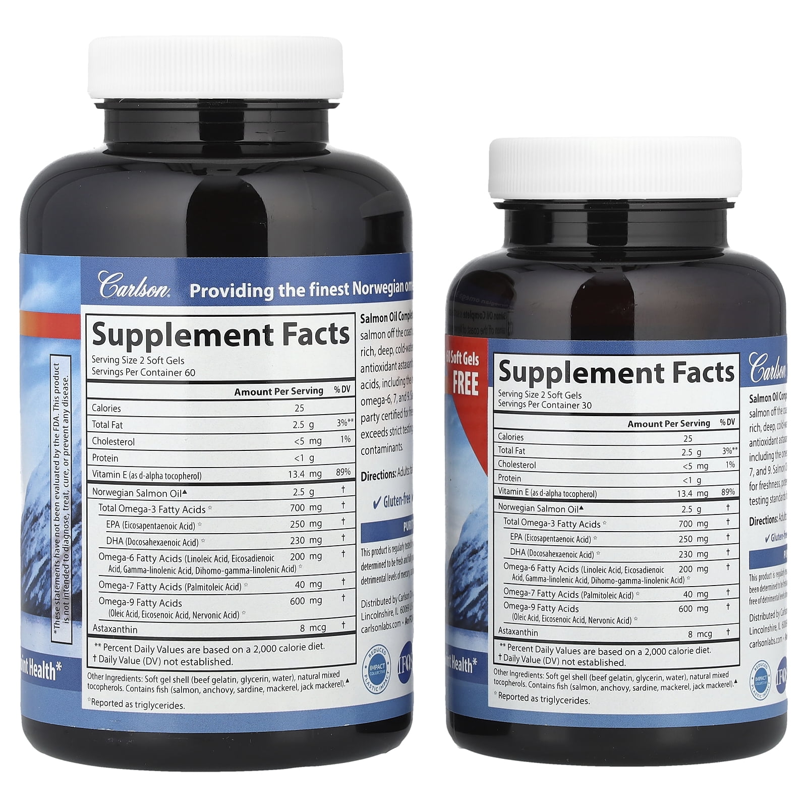 Carlson Salmon Oil - 180 soft gels