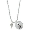 thumbnail image 1 of Delight Jewelry Silvertone Small Bare Feet Silvertone Script Initial Disc - & - Charm Necklace, 20"+3", 1 of 4