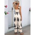 thumbnail image 3 of Womens Jumpsuit Casual Boho Summer Outfits Shirred Strap Wide Leg Long Pants Rompers with Pockets XL, 3 of 4