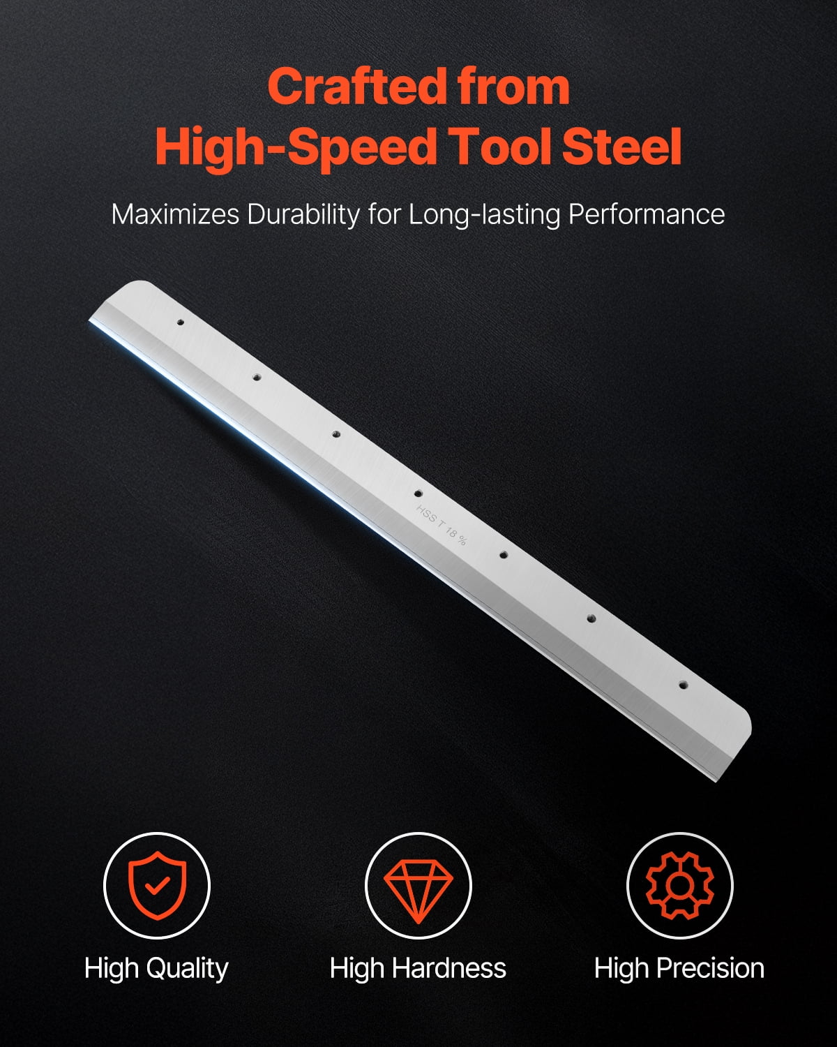 VEVOR Paper Cutter Blade, Heavy Duty Steel Blade Replacement Suitable for Professional Cutter E490T, Paper Trimmer Machine Spare Blade,560 x 56 x 8 mm
