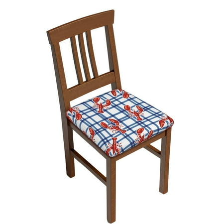 

Square Chair Cushions Cover Crayfish Plaid Elastic Office Chair Cover for Dining Chairs with Ties and Removable Cover Desk Chair Seat Cushion Protectors set of 6