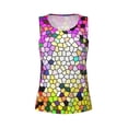 thumbnail image 4 of Gaeub Colorful Tie Dye Stained Glass 3 Women's Workout Tank Tops Lightweight Sleeveless Shirts for Women for Athletic Running Tennis Yoga - Large, 4 of 9