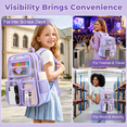 thumbnail image 5 of Sanmadrola Large Clear Backpack Heavy Duty Stadium Approved See Through Backpack Waterproof PVC Transparent Backpacks Clear Book Bag with Reinforced Strap for School Work Travel Festival, Purle Blue, 5 of 7