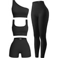 thumbnail image 6 of 4 Piece Workout Sets For Women Ribbed Leggings Clothes Yoga Sets Active Wear Matching Work Out Sets Gym Pilates Outfits, 6 of 10