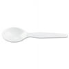 Dixie Plastic Cutlery, Heavy Mediumweight Teaspoons, White, 100/Box -DXETM207