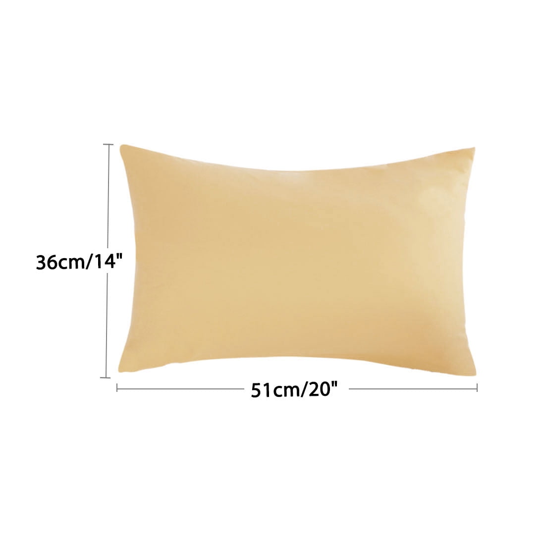 Unique Bargains 2 Packs 1800  Brushed Pillowcase Zippered, Travel, Yellow