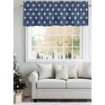 thumbnail image 4 of Independence Day Valances for Windows, Rod Pocket Kitchen Valance Curtains - Soft & Washable Small Window Treatment for Living Room,&nbsp;Bathroom, Patriotic Star Wood Blue , 42x12 Inch, 1 Panel, 4 of 7