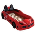 thumbnail image 5 of Furniture of America Sonet Plastic Twin Race Car Bed with LED Light in Red, 5 of 11