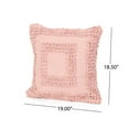 thumbnail image 4 of Noble House Siloam 18" Boho Cotton Throw Pillow, Pink, 4 of 8