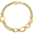 thumbnail image 4 of 14K Yellow Gold Jbsp's Polished Fancy Double-Stranded Link Bracelet Made In Italy lf1610-7.5, 4 of 5