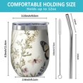 thumbnail image 5 of 12oz Stemless Wine Tumblers Pioneer Flower and Butterfly Vacuum Insulated Stainless Steel Travel Tumbler Cups Mug with Lid and Straw for Champaign,Cocktail,Beer with Cleaning Brush, 5 of 5