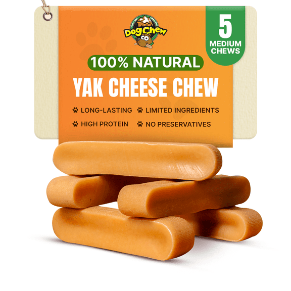 Tibetan Dog Chew Yak Cheese Treats for Medium Dogs Under 35 lbs, 5 Sticks