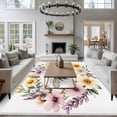 thumbnail image 3 of 6'x9' Area Rugs, Rustic Bee Garland Indoor Outdoor Area Rug for Living Room Bedroom, Spring Floral Watercolor Washable Bathroom Rugs Kitchen Floor Carpet Mats Home Decor Aesthetic, 3 of 8