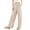 Khaki, variant on hoksml Women's High Waist Striped Palazzo Pants, Casual Drawstring Wide Leg Trousers with Pockets for Summer