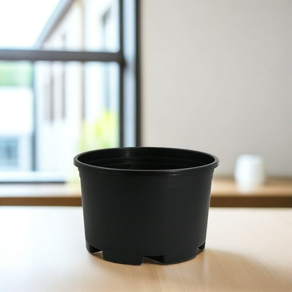 HEMOTON  Plastic Flower Pot Clear Plants Pots Large Outdoor Planters Black