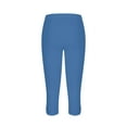 thumbnail image 4 of Birdeem Womens Summer High Waisted Solid Color Capris Matching Slim Fitting Yoga Gym Pants, 4 of 10
