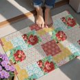 thumbnail image 4 of Botanical Floral Patchwork Non-Slip Entryway Door Mat,Boho Indoor Decor Durable Low Plush Door Mat,Washable Welcome Rug for Patio Hallway Home Decor 20x32 Inches, 4 of 7