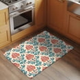 thumbnail image 3 of Teal Red Botanical Bathroom Rug Washable 2x3 Entryway Rug Non Slip Vintage Watercolor Flower Plant Front Door Mat Low Pile Indoor Doormat Throw Floor Carpet for Kitchen Bedroom Entrance, 3 of 8