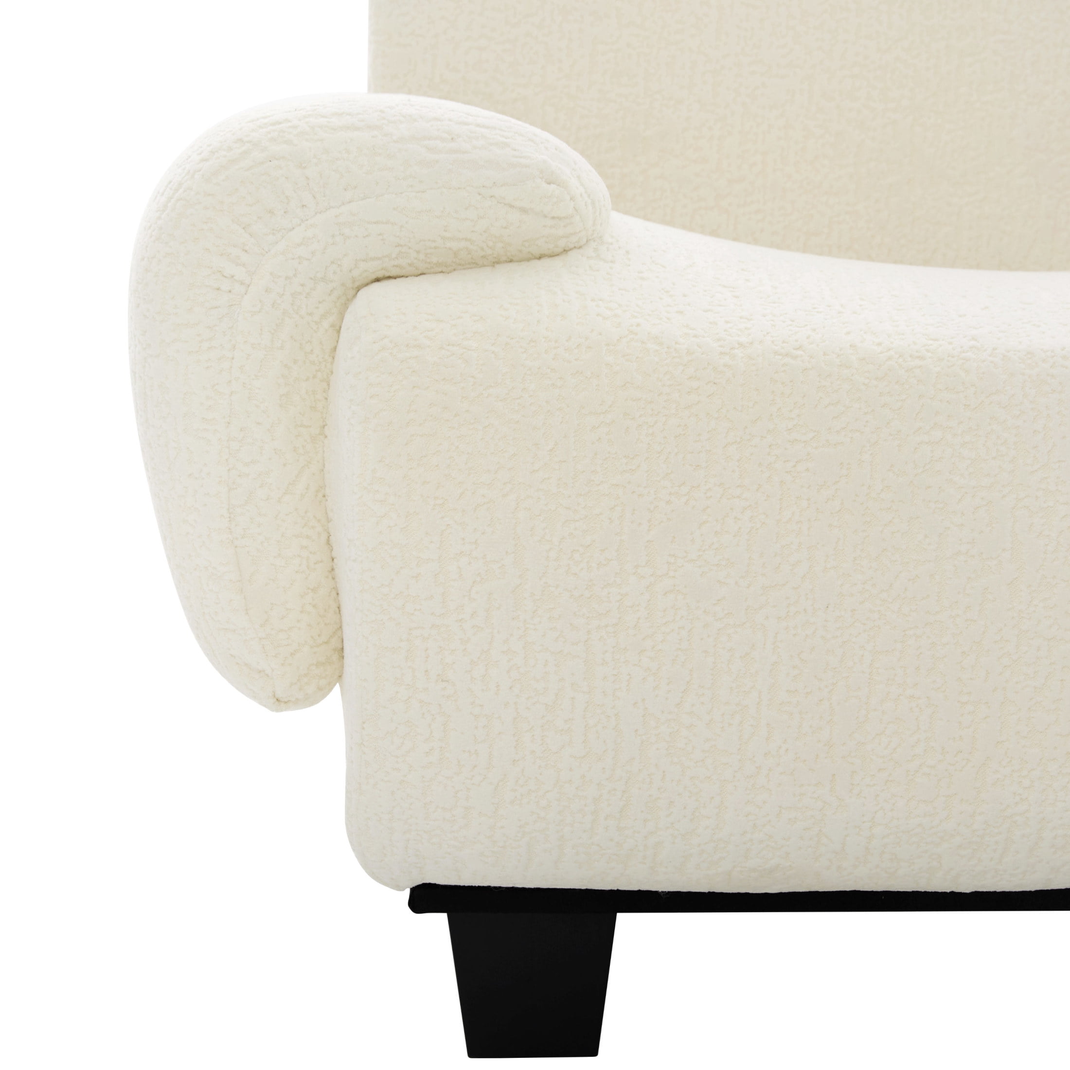 Christopher Knight Home 94.5" Chenille Sectional Sofa with Curved Armrests, Modern Upholstered Couch, Beige