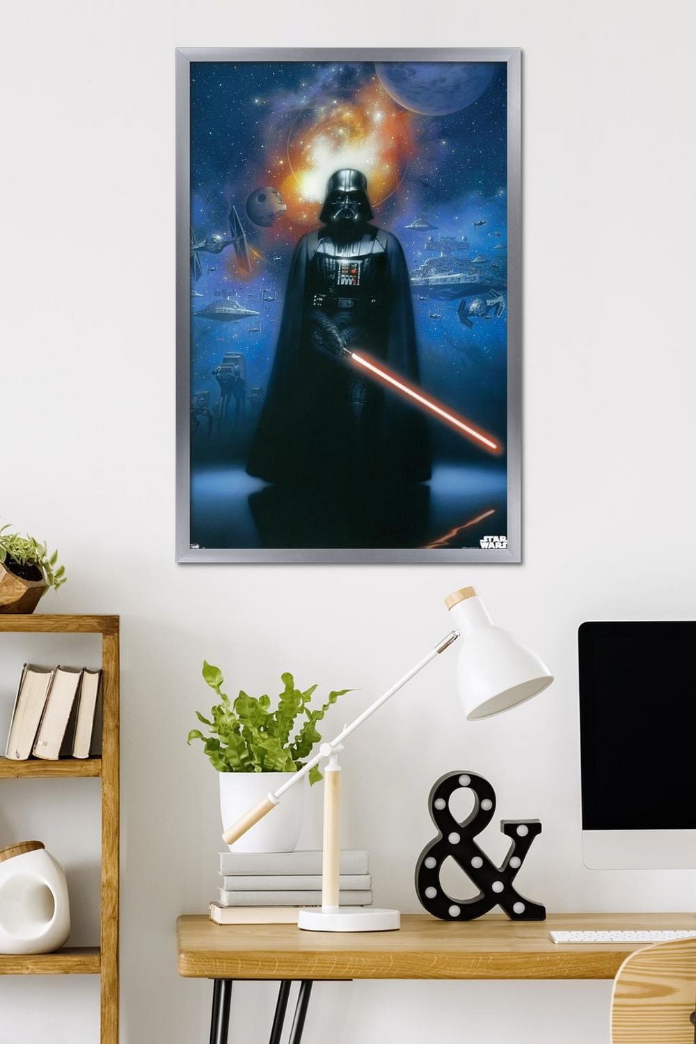 Star Wars: Saga - Vader in Space Wall Poster, 22.375" x 34" Framed