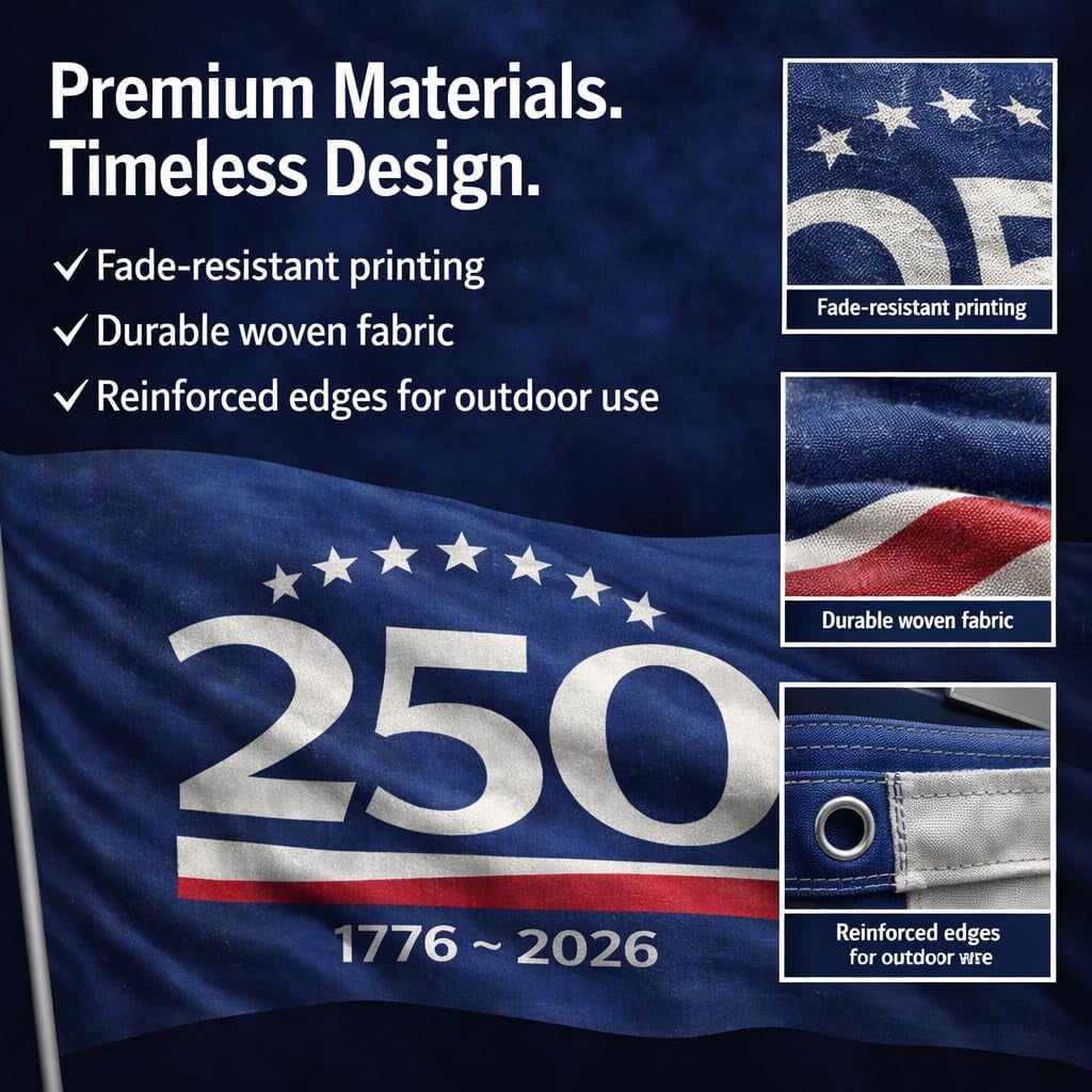 KUNPENG 250 Anniversary Usa Outdoor Flag - We The People 1776-2026 Patriotic Yard & House Banner for 4th of July, 5x8 ft