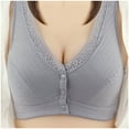 thumbnail image 2 of Fsqjgq Bras for Women Plus Size Front Closure No Underwire Middle Aged Elderly Underwear Seamless Push Up Wireless Nursing Bras Summer Thin Tops Grey Size 38, 2 of 3