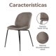 thumbnail image 2 of Silla Alta Tapizada Mirel Zurich 02 para Barra de Cocina Color Taupe Asiento Suave de Lino Patas de Hierro, 2 of 6