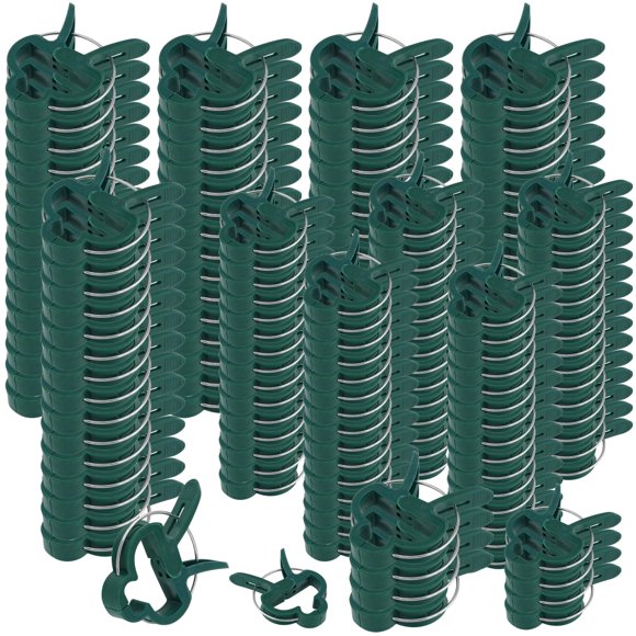 HOZEON 160 PCS Garden Plant Gripper Clips, Green Plant Support Clips for Gardening, Plastic Tomato Plant Lever Loop Clips, Tomato