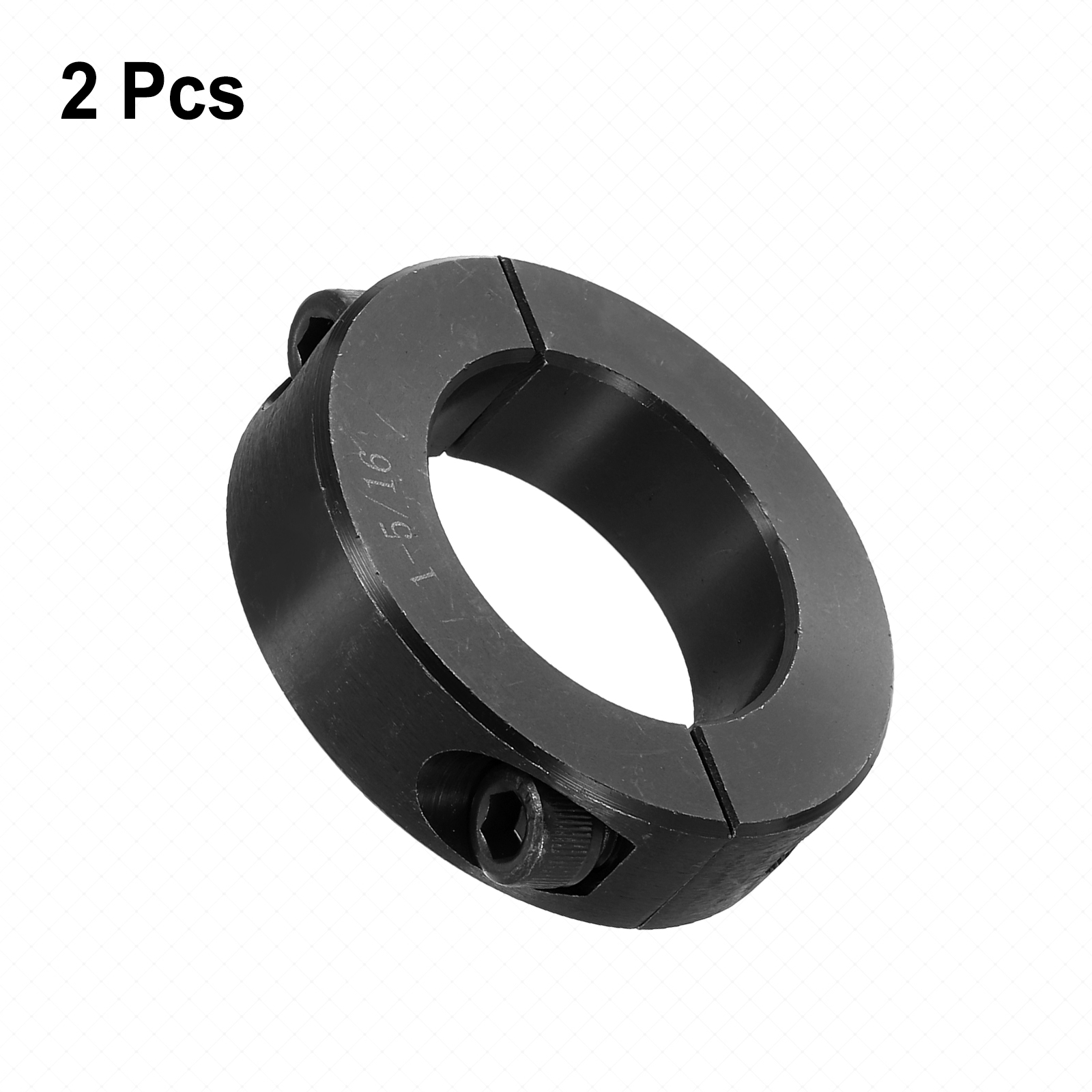 2pcs Double Split Shaft Collar for 1-5/16" Shaft, Two-Piece Clamping Collar, Black Oxide Steel Lock Collar Clamp