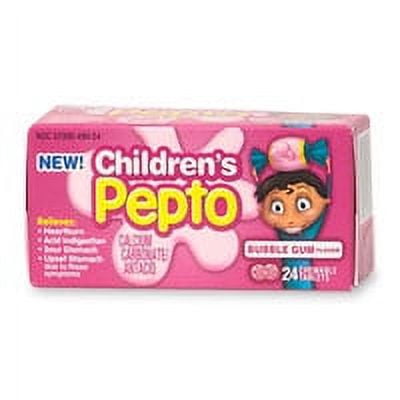 Pepto-Bismol Children Chewable Tablets, Bubble Gum Flavor - 24 Each
