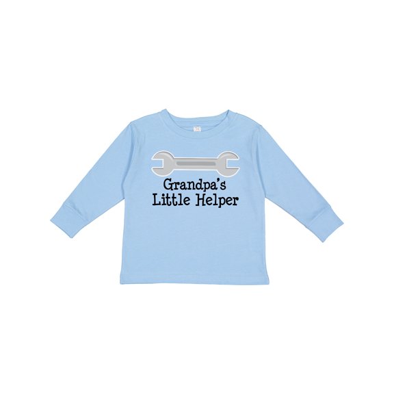 Inktastic Grandpa's Little Helper Boys or Girls Long Sleeve Toddler T-Shirt