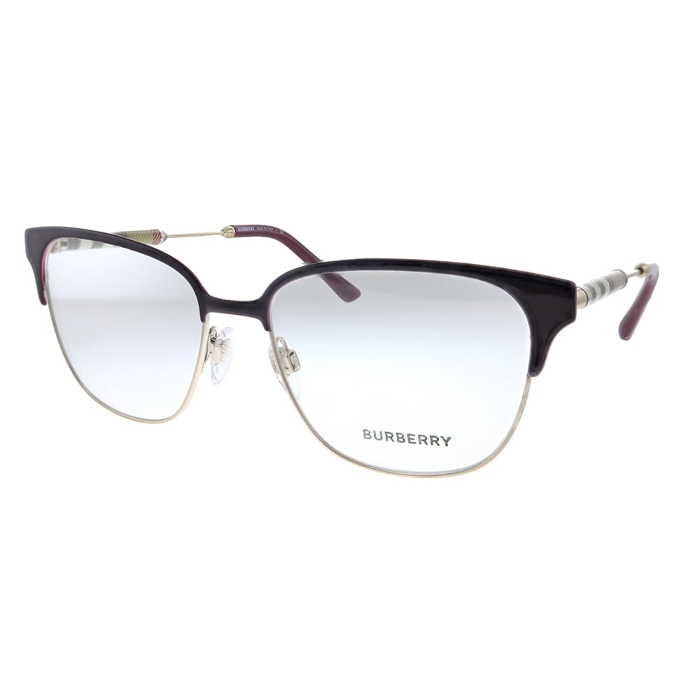 Burberry BE 1313Q Metal Womens Square Eyeglasses Bordeaux Light Gold 53mm  Adult 