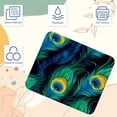 thumbnail image 3 of Peacock Feathers Gaming Mouse Pad Desk Mat Desk Pad, Non-Slip Rubber Bottom, Printed, Square 8.3x9.8 Inch - Suitable for Office and Gaming, 3 of 6