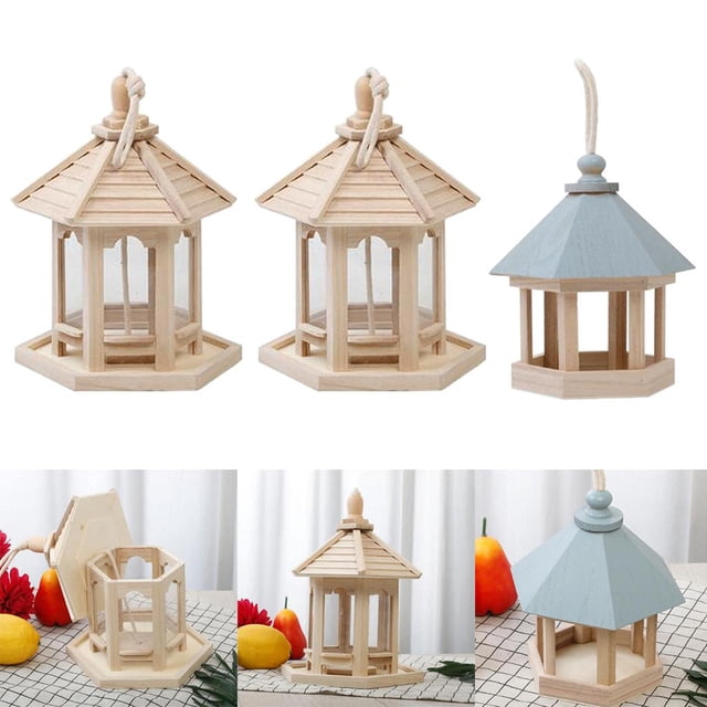 3 Piezas de Colgante Alimentador de Pájaros Jardín Al Decoración Regalos 2L + S Cola Comedero para pájaros colgante