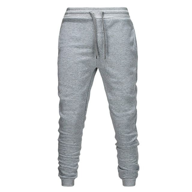 KIHOUT Men's Joggers Solid Color Drawstring Casual Youth Versatile Sports Foot Binding Pants with Pockets
