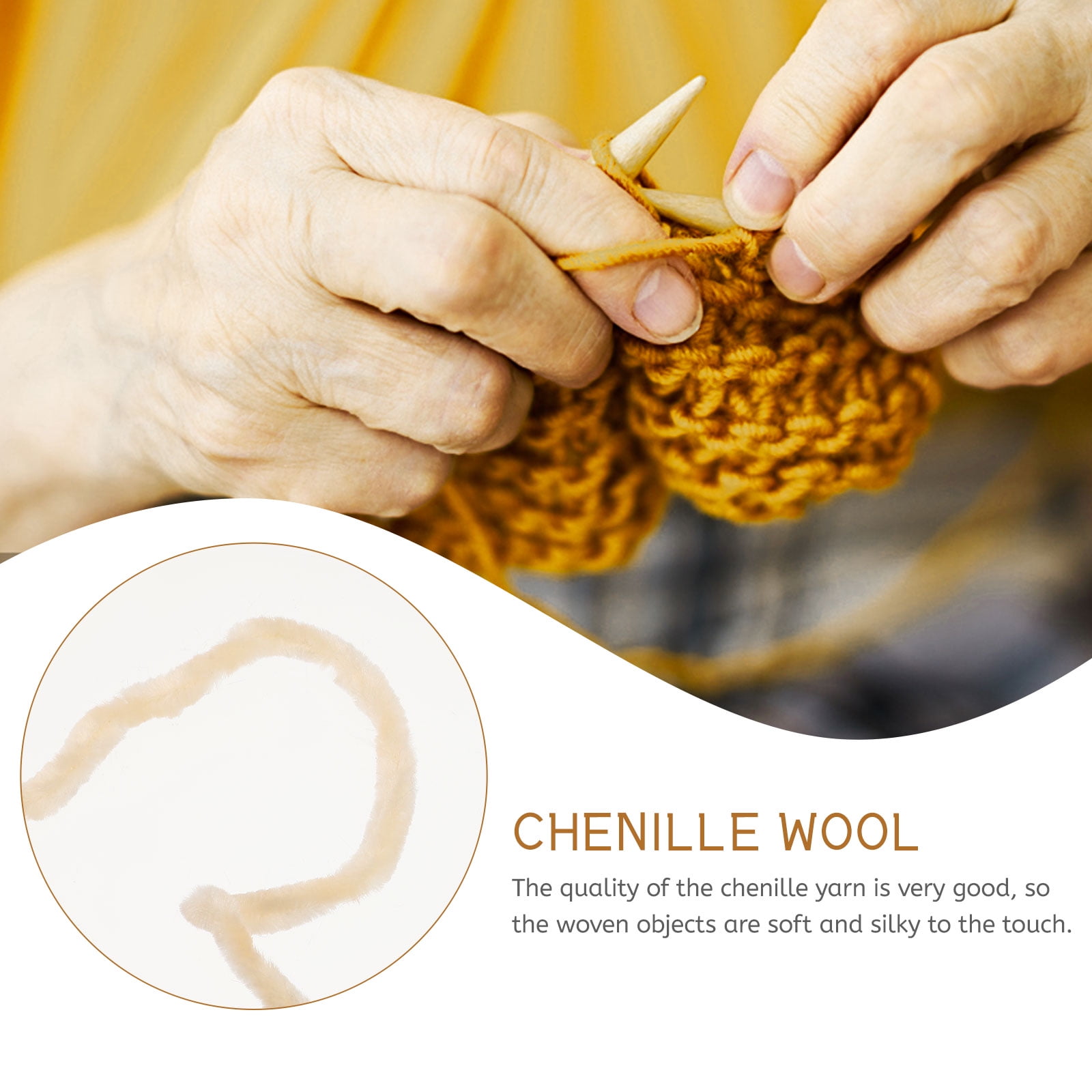 jojofuny 4Pcs Chenille Wool Yarn Bulky Yarn for Arm Knitting Warmth Knitting Handicraft