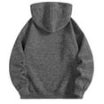 thumbnail image 4 of Lorytime Mens Hoodies Pullover Solid Vintage Knit Sweater Long Sleeve Drawstring Sweatshirt with Pocket Tops Gray M, 4 of 5