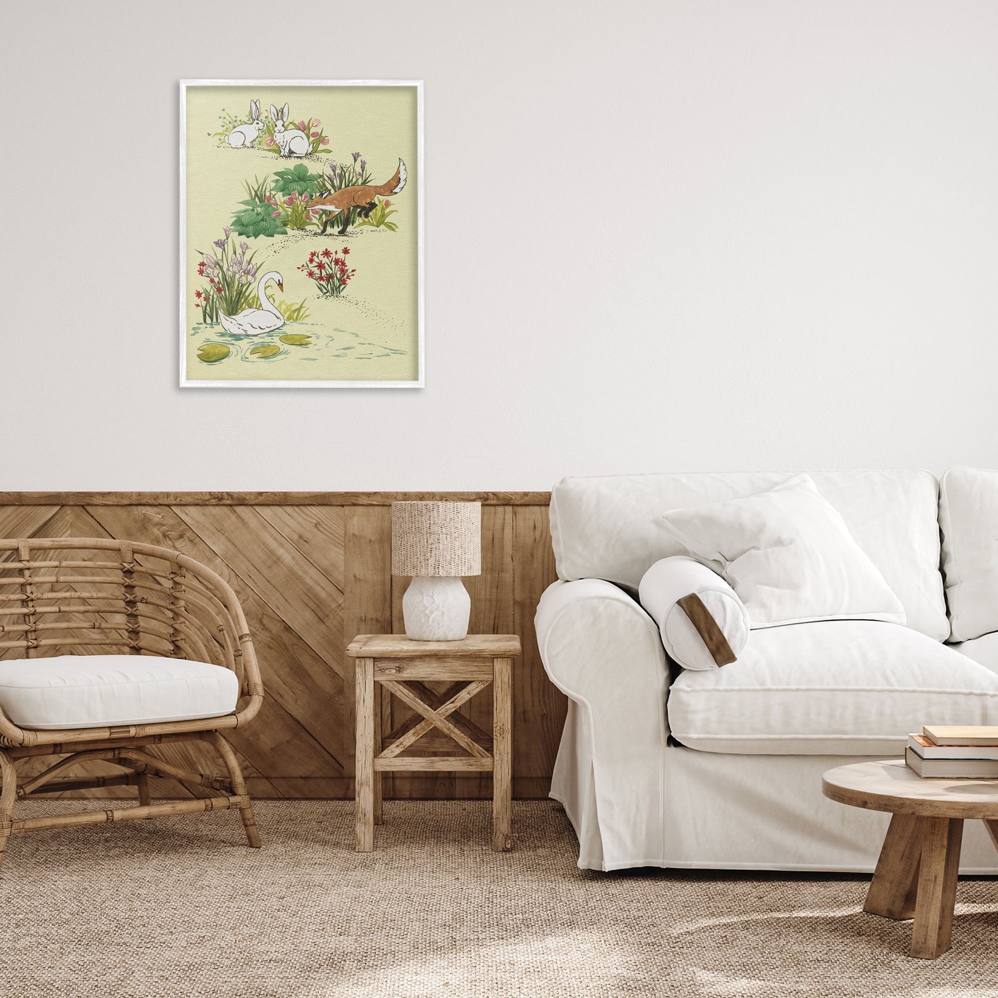 Stupell Industries Animals In Nature Scenes White Framed Giclee Art, design by Grace Popp