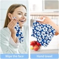 thumbnail image 7 of Blue Hibiscus Washcloth 12x12in Set, 2 Pack Absorbent Cotton Towel Square Kitchen Dishes Towels, Soft Cleaning Face Hand Towel Fast Drying Wash cloth, 7 of 7