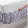 thumbnail image 2 of Abstract Bed Skirt, Layout of Concentric Squares and Stripes Drawn by Hand, Elastic Bedskirt Dust Ruffle Wrap Around for Bedding Decor, 4 Sizes, Eggshell Lilac, by Ambesonne, 2 of 2