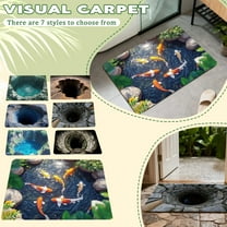 2026 New 3D Rug Optical Illusion - 23.62" x 15.75" Bottomless Hole Illusion Carpet Optical Illusion Rugs, Soft Non-Slip Washable 3D Illusion Rugs for Home Bedroom Entrance G