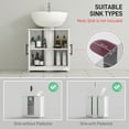 thumbnail image 3 of HOMCOM Farmhouse Pedestal Sink Storage Cabinet, Freestanding Bathroom Sink Cabinet with 2 Barn Doors and Adjustable Shelf, White, 3 of 9