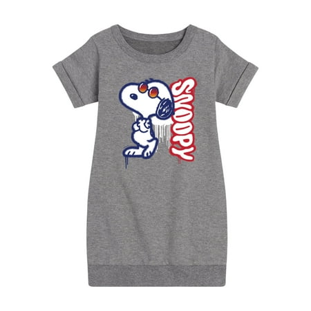 

Peanuts - Graffiti Snoopy - Toddler And Youth Girls Fleece Dress