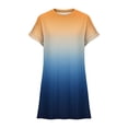 thumbnail image 6 of Nrmvnmi Summer Dresses for Women 2024 Casual Gradient T Shirt Dress Loose Roll Up Short Sleeve Round Neck Tunic Dress with Pocket for Women Orange XLMothers Day Gifts, 6 of 6