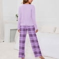 thumbnail image 4 of Women's Plaid Two Piece Pajamas Stylish Long Sleeve Pullover Tops with Long Pants Sleepwear Classic Soft Lounge Sets Sweatsuits, 4 of 5