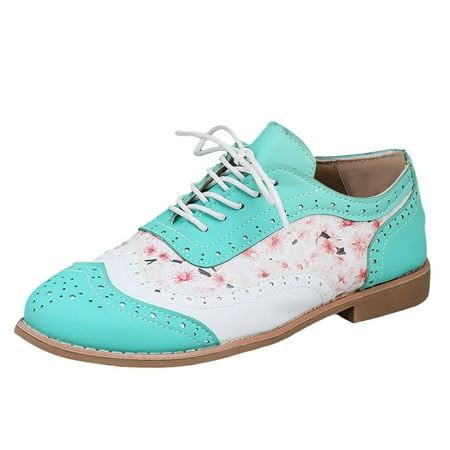 Ladies Fashion Daily Color Flat Shoes Casual Lace Up Sneakers Leather Shoes Shoes for Women Casual Fall Women Slip on Shoes Casual Wide Sandals Casual for Women Womens Dress Shoes Casual Womens Shoes