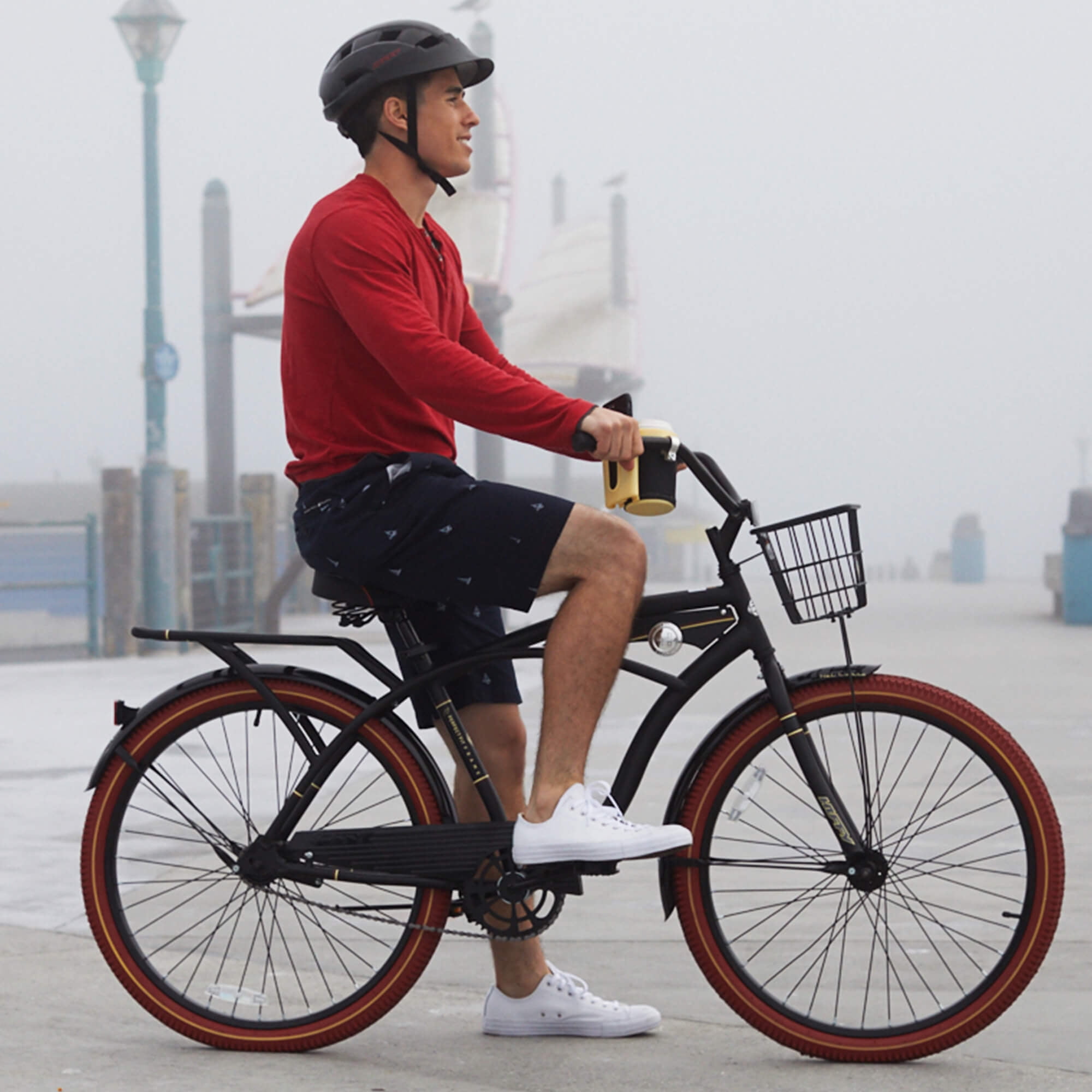 Huffy 26" Nel Lusso Cruiser with Perfect Fit Frame Men's Bike, Black by Huffy
