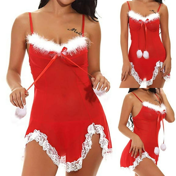 HUPOM Womens Underwear Underwear For Women Briefs Sleepwear Belt Elastic Waist Red M