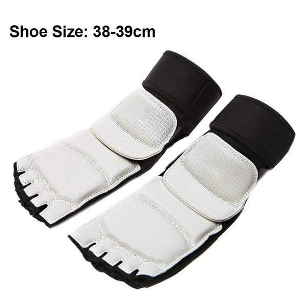 1 pair Taekwondo Training Boxing Foot Protector Gear Martial Arts Fight Muay Thai Kung Fu Tae Kwon Do Feet Protector Foot Support for Men Women Kids Children